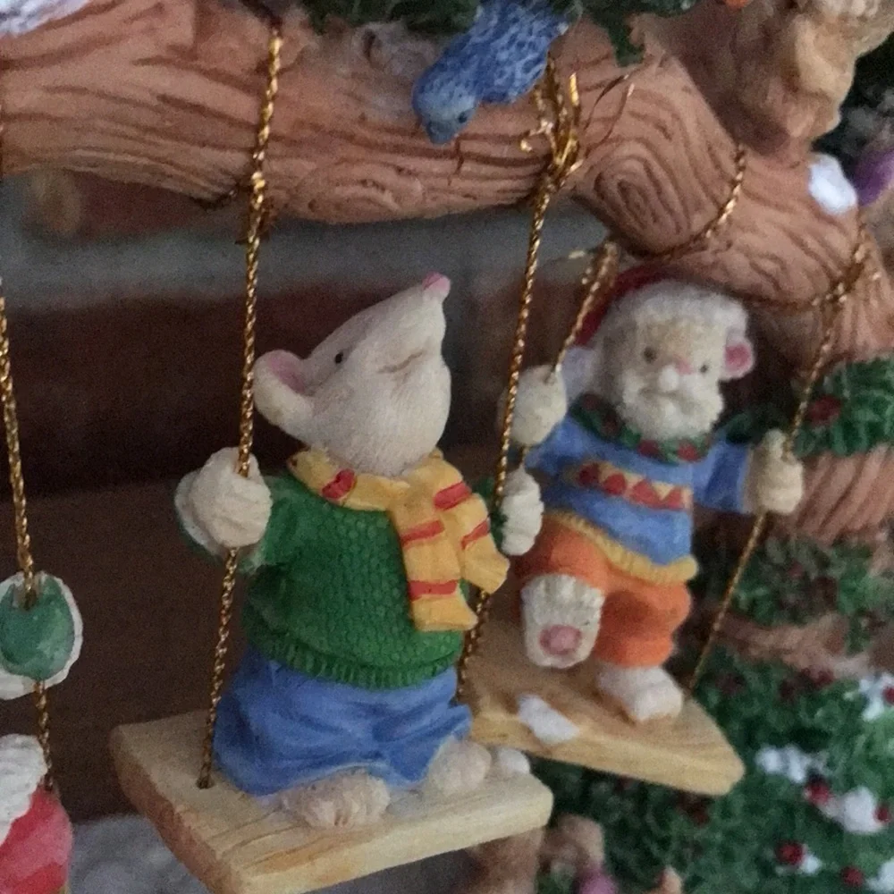 Rare Vintage Large Holiday Santa Snowman Swinging Tree‼️FINAL SALE